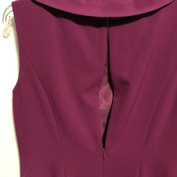Ellen Tracy NWT Sheath Dress Fully Lined Asymmetric Front Ruffle Sz 12 in Berry - Picture 11 of 16